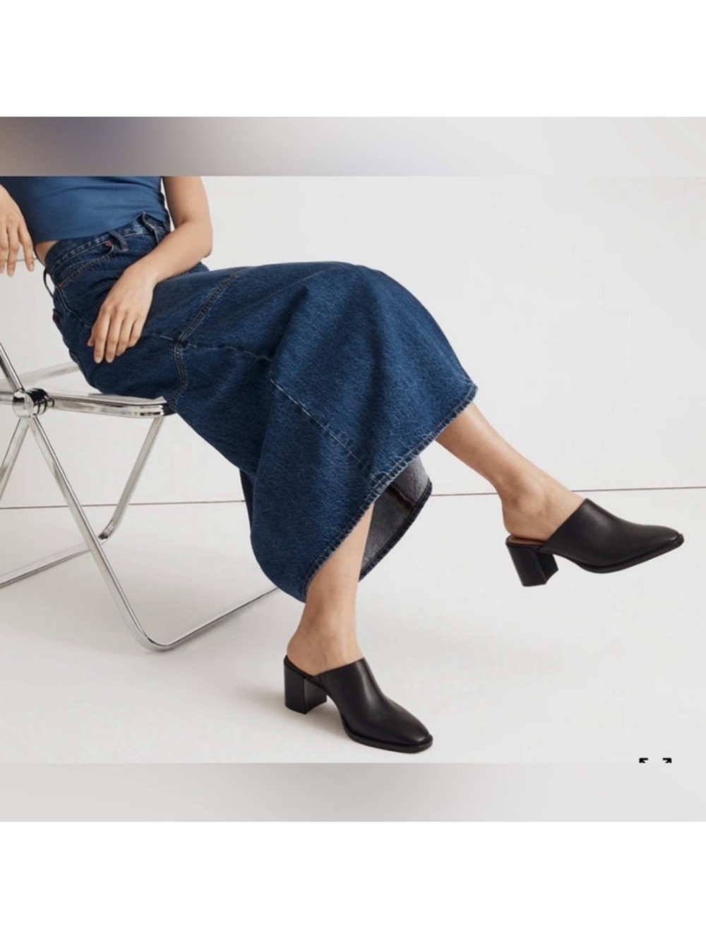 MADEWELL Macarro Black Leather Mule Heels - Women